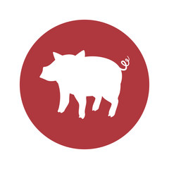 Pig round icon