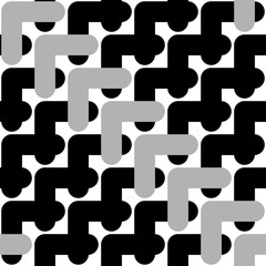 Seamless vector background with black and white abstract geometric pattern. Textile rapport.
