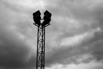 Broadcast tower and sky. alone tower.