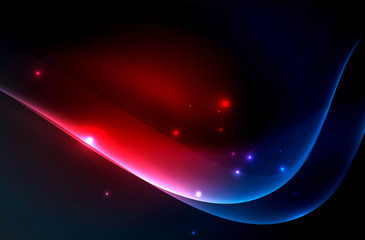 Smoky glowing waves in the dark