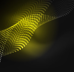 Glowing particles wave design template