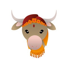 Indian sacrew cow cartoon