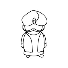 Indian ethic man cartoon