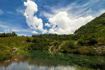 Alpine lake among the rocks