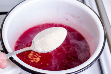 Strawberry jam making