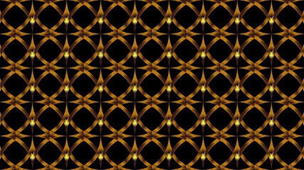 Golden openwork lattice on a black background