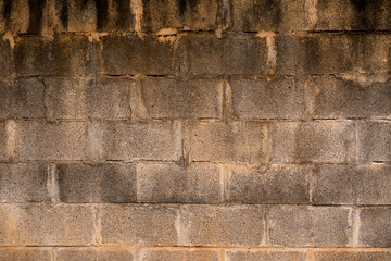 grunge Cinder block or Cement block wall texture pattern background.