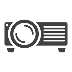 Projector solid icon, presentation and meeting, vector graphics, a glyph pattern on a white background, eps 10.