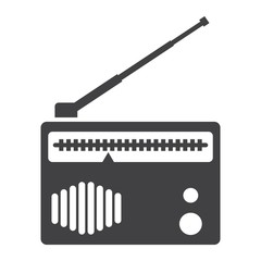 Fototapeta premium Radio solid icon, fm and communication, vector graphics, a glyph pattern on a white background, eps 10.