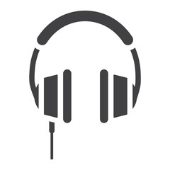 Headphone solid icon, listen and music, vector graphics, a glyph pattern on a white background, eps 10.