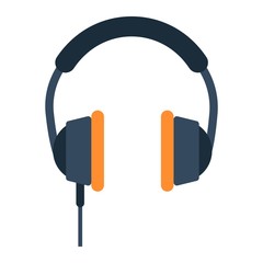 Headphone flat icon, listen and music, vector graphics, a colorful solid pattern on a white background, eps 10.