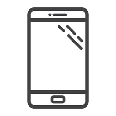 Smartphone line icon, phone and touch screen, vector graphics, a linear pattern on a white background, eps 10.