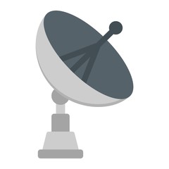 Satellite Dish flat icon, antenna and radar, vector graphics, a colorful solid pattern on a white background, eps 10.
