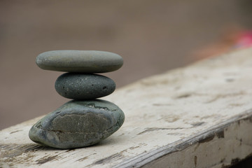 Hierarchy and Balance. Harmony. Feng Shui balance. Close-up picture of zen stones.