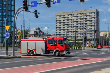 FIRE BRIGADE - Fire truck in the city
