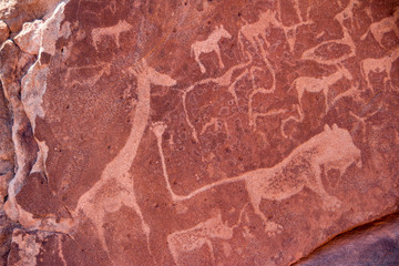 Rock paintings in Twyfelfontein, Namibia