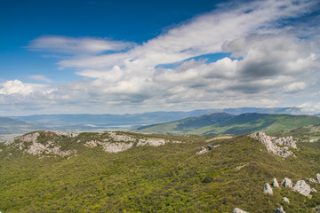 The slopes of the mountains near the village of Laspi