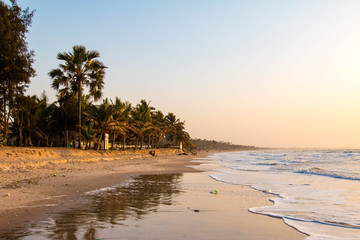 Idyllic beach in the Gambia, West Africa - obrazy, fototapety, plakaty