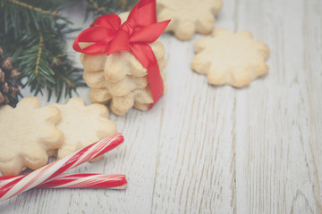 Christmas Cookies with Peppermint Sticks