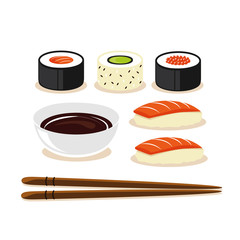 sushi nigiri 5er set mit soja