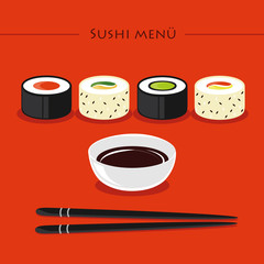 sushimenü mit sojasoße 4er set