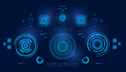 Futuristic virtual graphic touch user interface, HUD