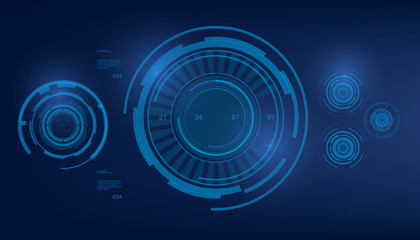 Futuristic virtual graphic touch user interface, HUD