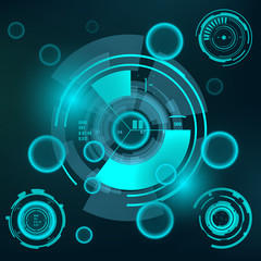 Futuristic virtual graphic touch user interface, HUD