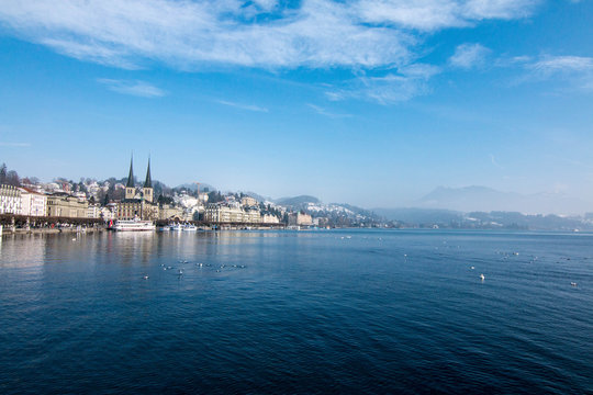 Lugano During Winter In Switzerland