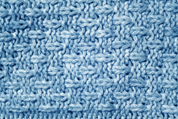 Blue color knitted pattern.