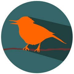 the bird on branch flat design vector eps 10
