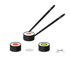 sushi essen mit stäbchen