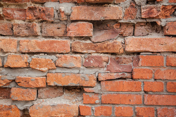 Broken brick wall