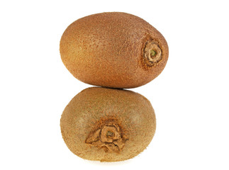Fresh kiwi fruits against white background