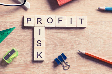 Conceptual business keywords on table with elements of game maki