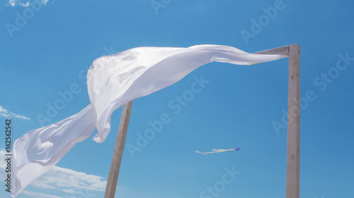 The Wind Is Ing In Curtains On Canopy Which Stands The Wind Is Ing In Curtains On Canopy Which Stands Beach