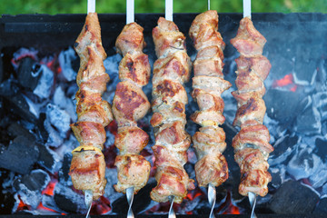 shish kebab, meat roasted, skewers meat, barbecue, grill meat