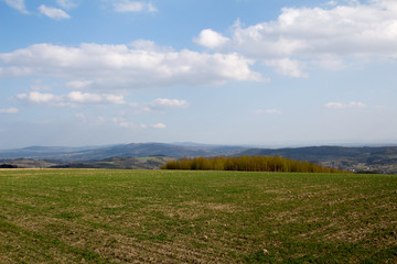 Fototapeta na wymiar A spring landscape on the hills
