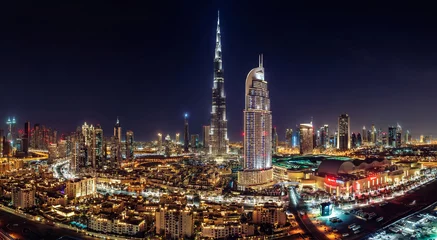 Crédence de cuisine en verre imprimé Burj Khalifa Stitched Panorama