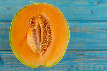 Fresh organic cantaloupe melon
