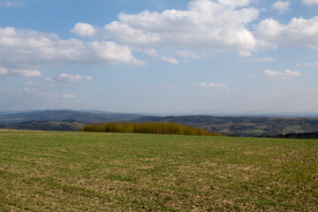 Fototapeta na wymiar A spring landscape on the hills