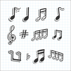 music note set