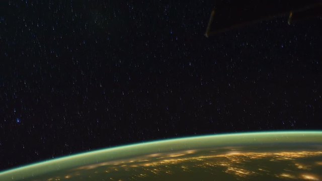 International Space Station travel from United Kingdom towards Africa. Created from Public Domain images, courtesy of NASA Johnson Space Center : http://eol.jsc.nasa.gov. 