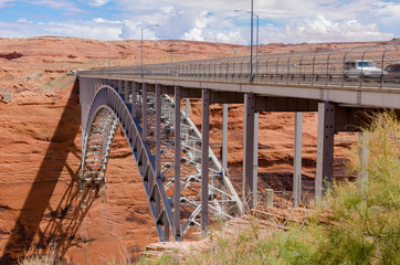 The Glen Canyon Dam Bridge over the Red Rock - 162567559