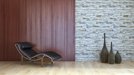 Modern bright living room lounge interior. 3D rendering