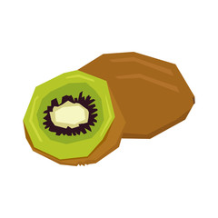 Isolated pair of geometric kiwis, Vector illustration