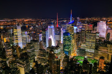 Panele Szklane  Widok z lotu ptaka na Times Square w nocy