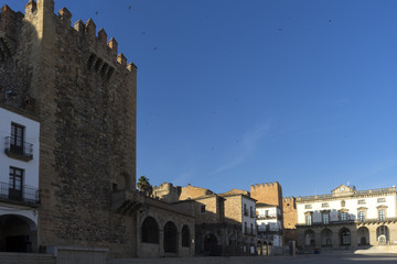 Obraz premium Vistas de la plaza mayor de Cáceres, España