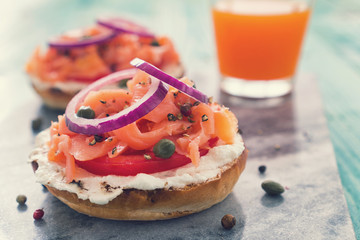 Bagel with Smoked Salmon and Cream Cheese 