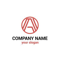 Vector logo template for technology or communications companies, high-tech innovation. Letter A in red color.